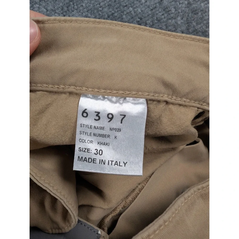 6397 Shorty Chino Pants Unisex 30 Khaki Stretch Casual Button Fly Made In‎ Italy